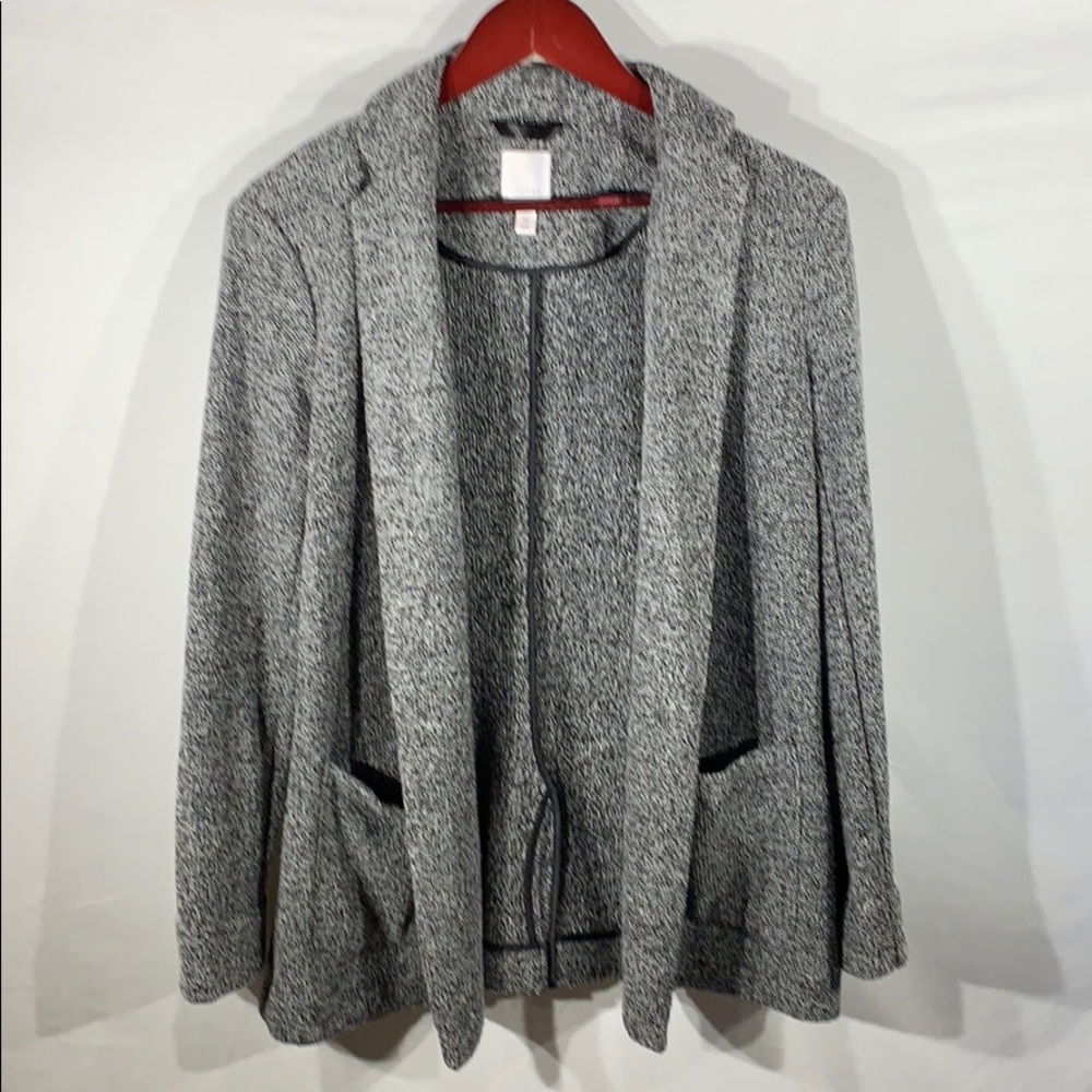 Lauren Conrad sweater blazer black marled medium